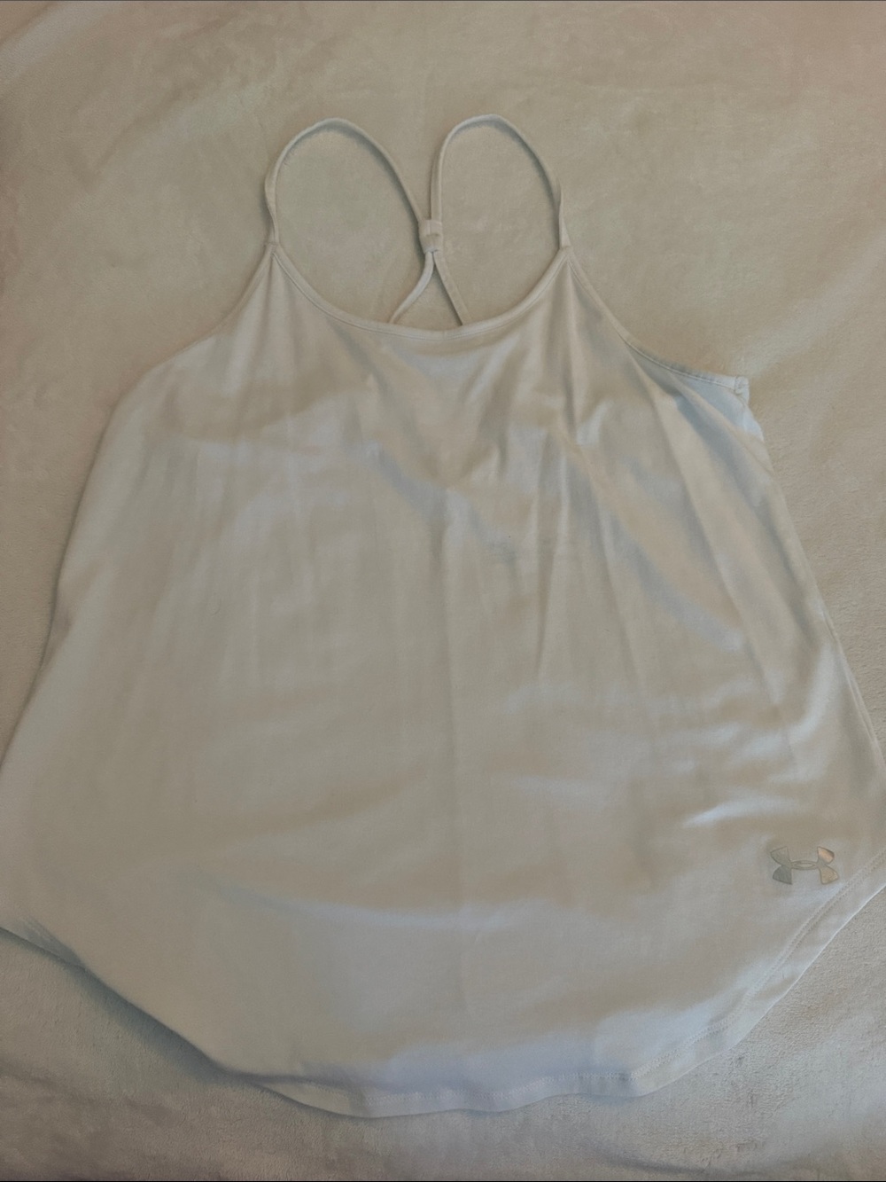 Under Armour White Strappy Racerback Performance Tank